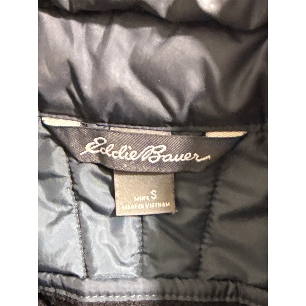 Eddie Bauer Puffer‎ Vest Mens Small Navy Blue Quilted Insulated Full Zip Gorp